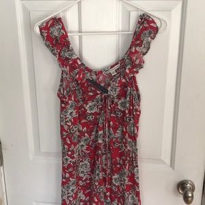 Red floral American eagle dress